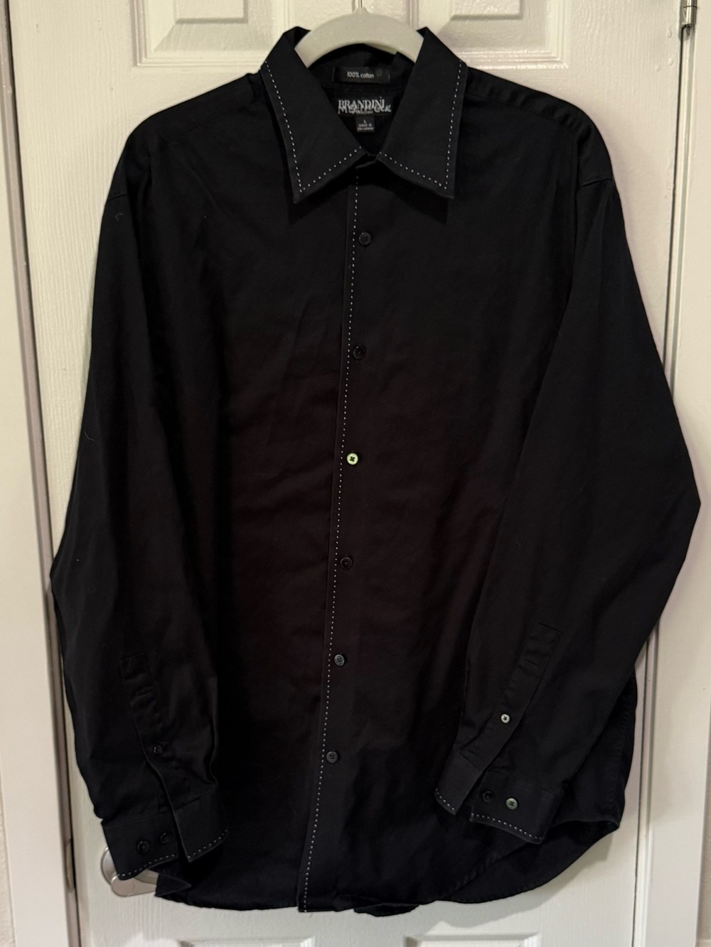 BRANDINI Black Men's Casual Button-Down Shirt